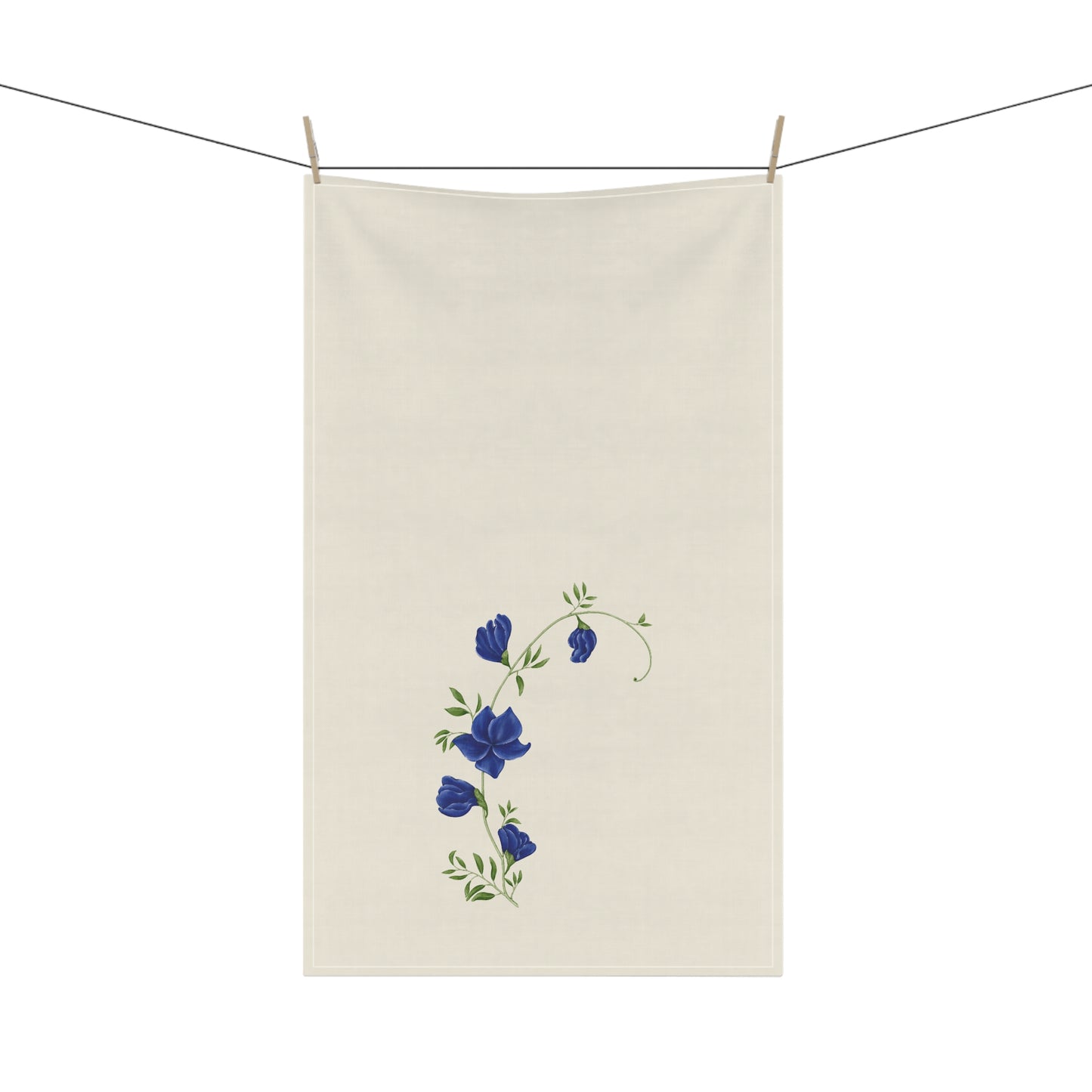 Blue Floral Cotton Tea Towels, Flower Kitchen Towels, Farmhouse, Cottage Décor, Flour Sack Towel, Dish Towel, Eco-Friendly, Sustainable