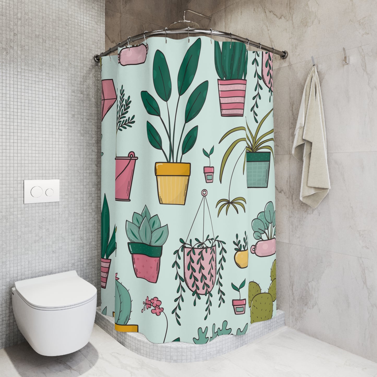 Retro Garden Greenery Shower Curtain