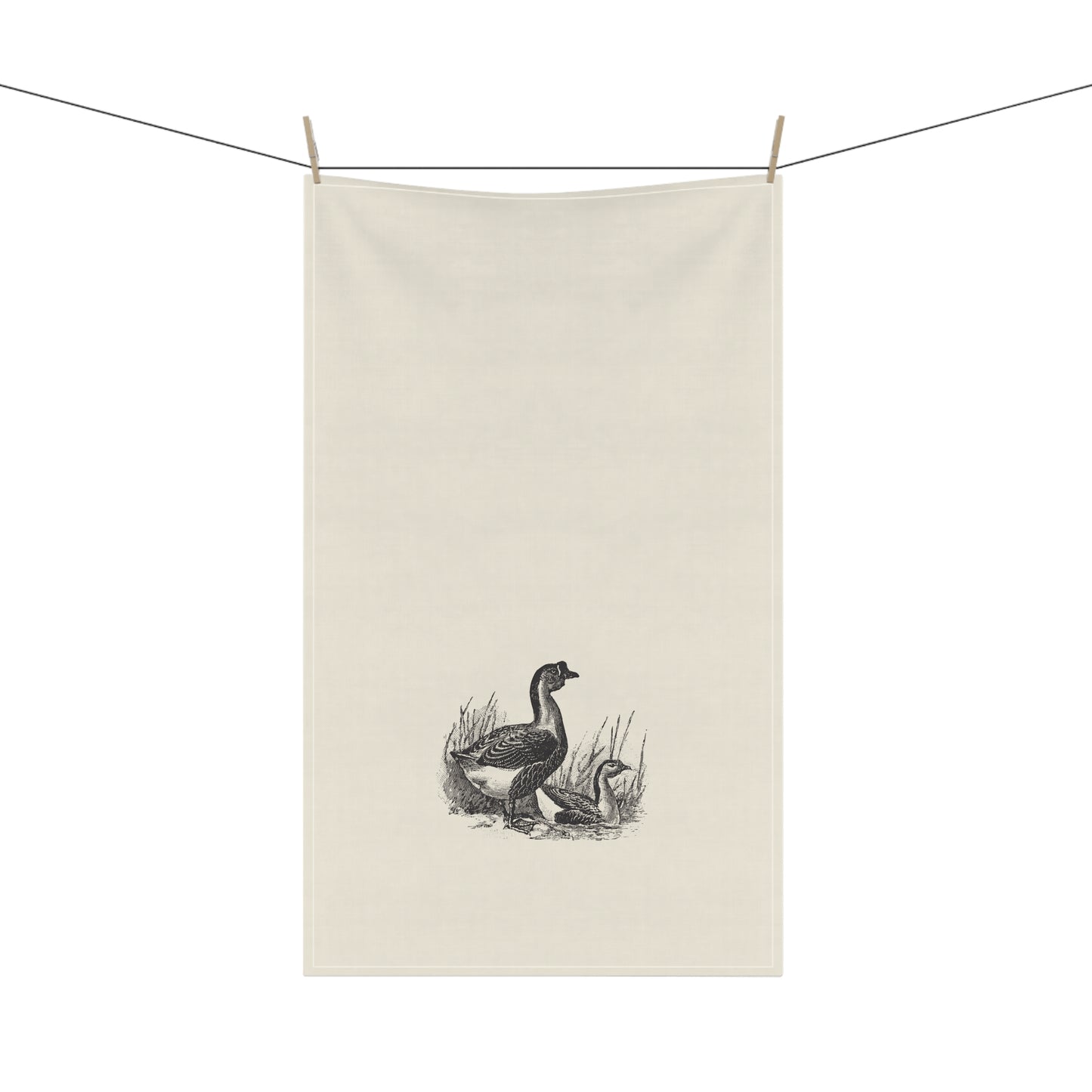 Minimalist Farmhouse Vintage Ducks Cotton Tea Towel, Eco-Friendly, Sustainable