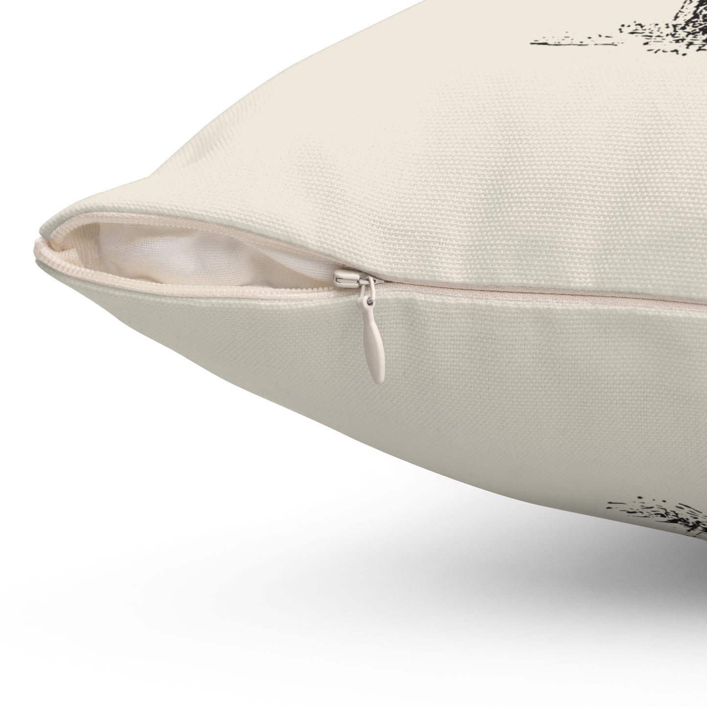Vintage Palm Tree Throw Pillow, Eco-Friendly, Sustainable