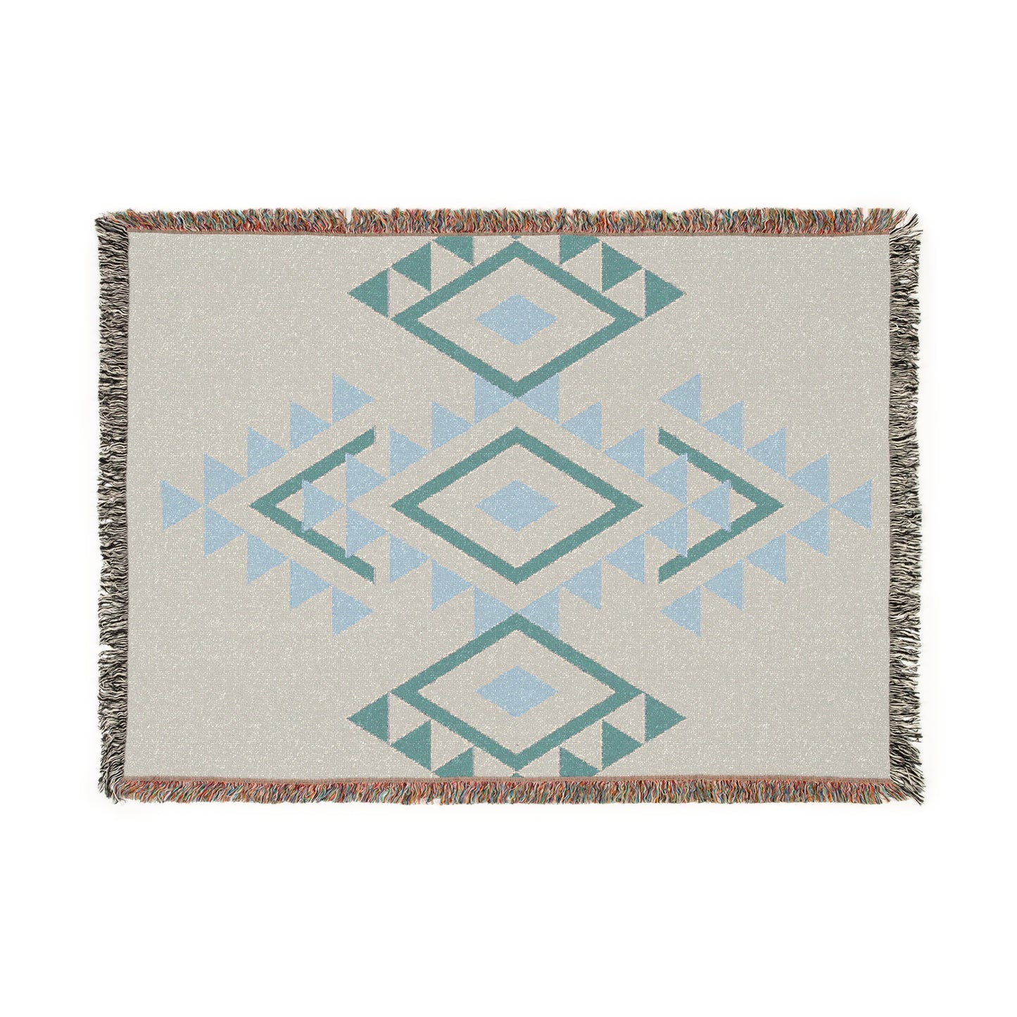 Western Boho Woven Beach Picnic Festival Blanket Southwest Decor Cotton Throw - Native Inspired Design with Tassel, Eco-Friendly, Sustainable