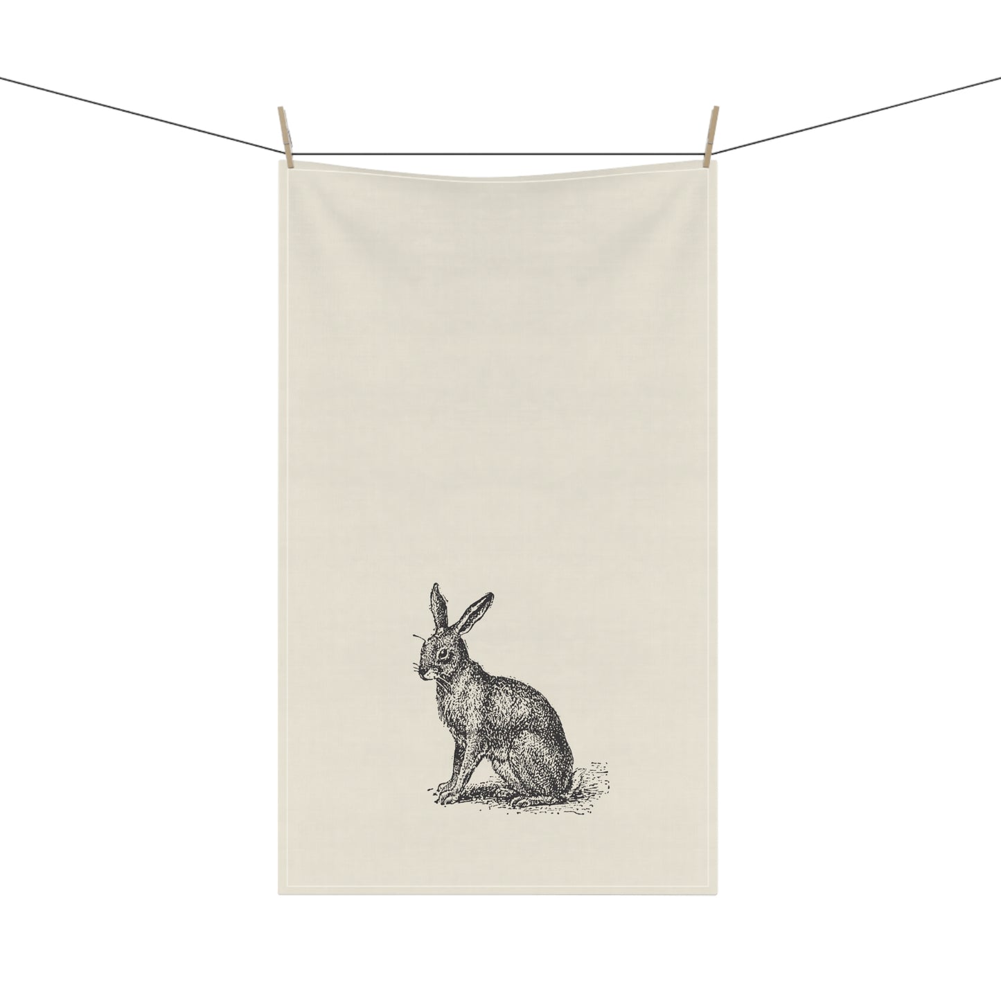 Minimalist Farmhouse Vintage Rabbit Cotton Tea Towel, Eco-Friendly, Sustainable