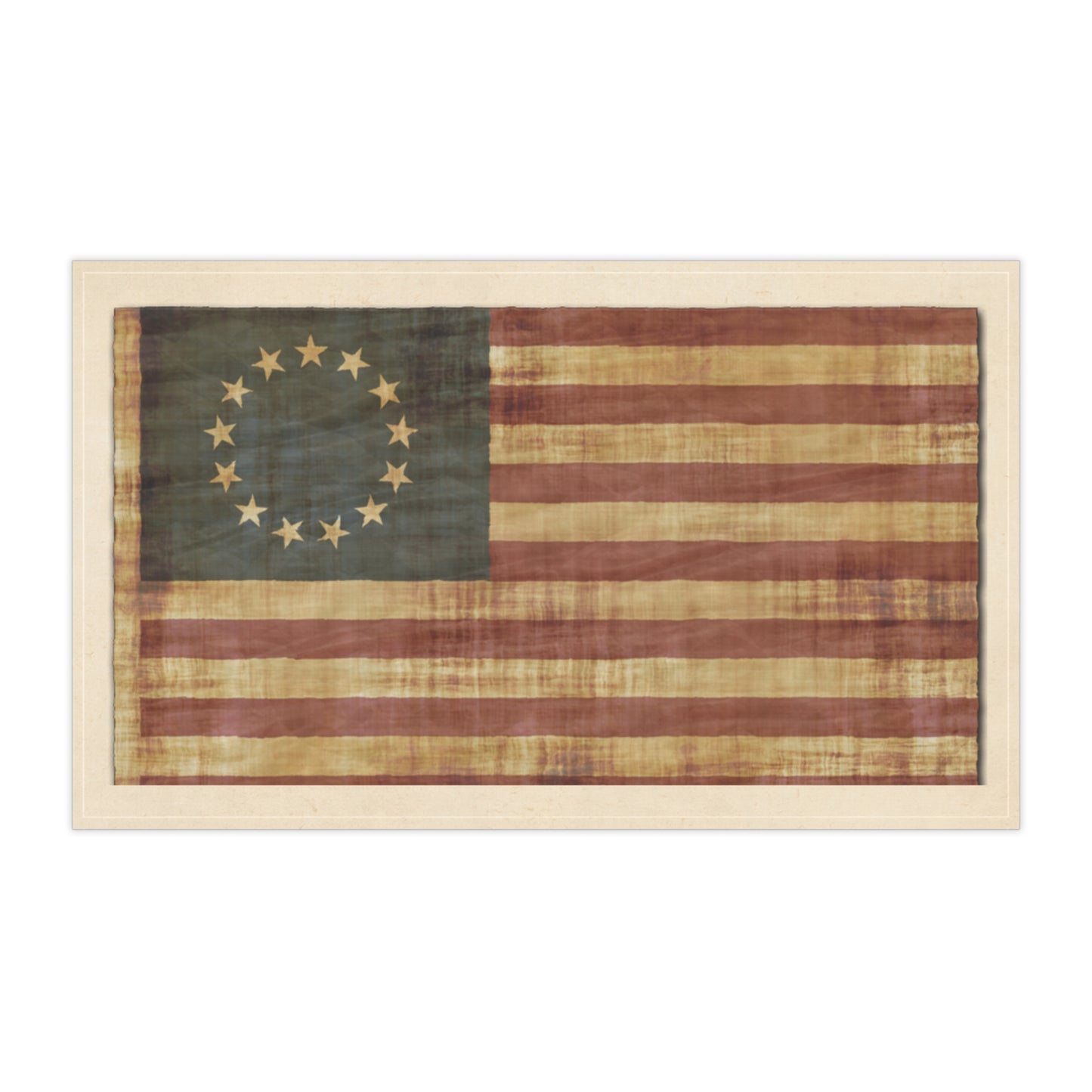 Vintage American Flag Minimalist Country Farmhouse Cotton Tea Towel, Eco-Friendly, Sustainable
