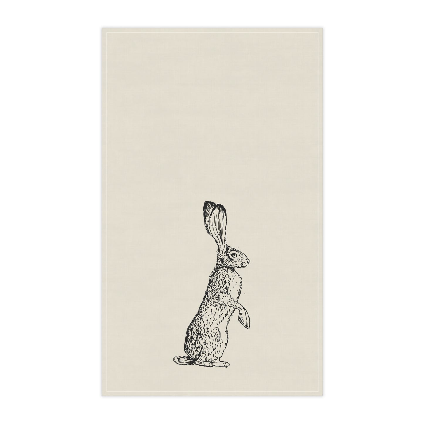 Minimalist Farmhouse Vintage Rabbit Cotton Tea Towel, Eco-Friendly, Sustainable