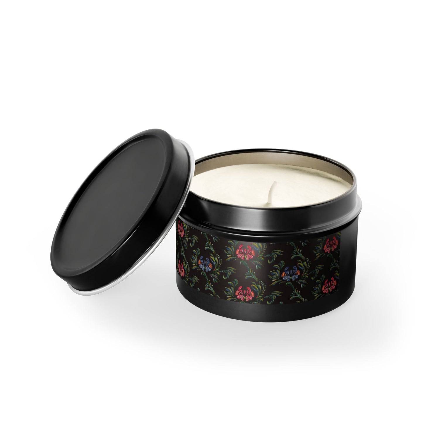 Elegant Floral Tin Candle - Aromatic Home and Travel Decor for Relaxation, Eco-Friendly, Sustainable