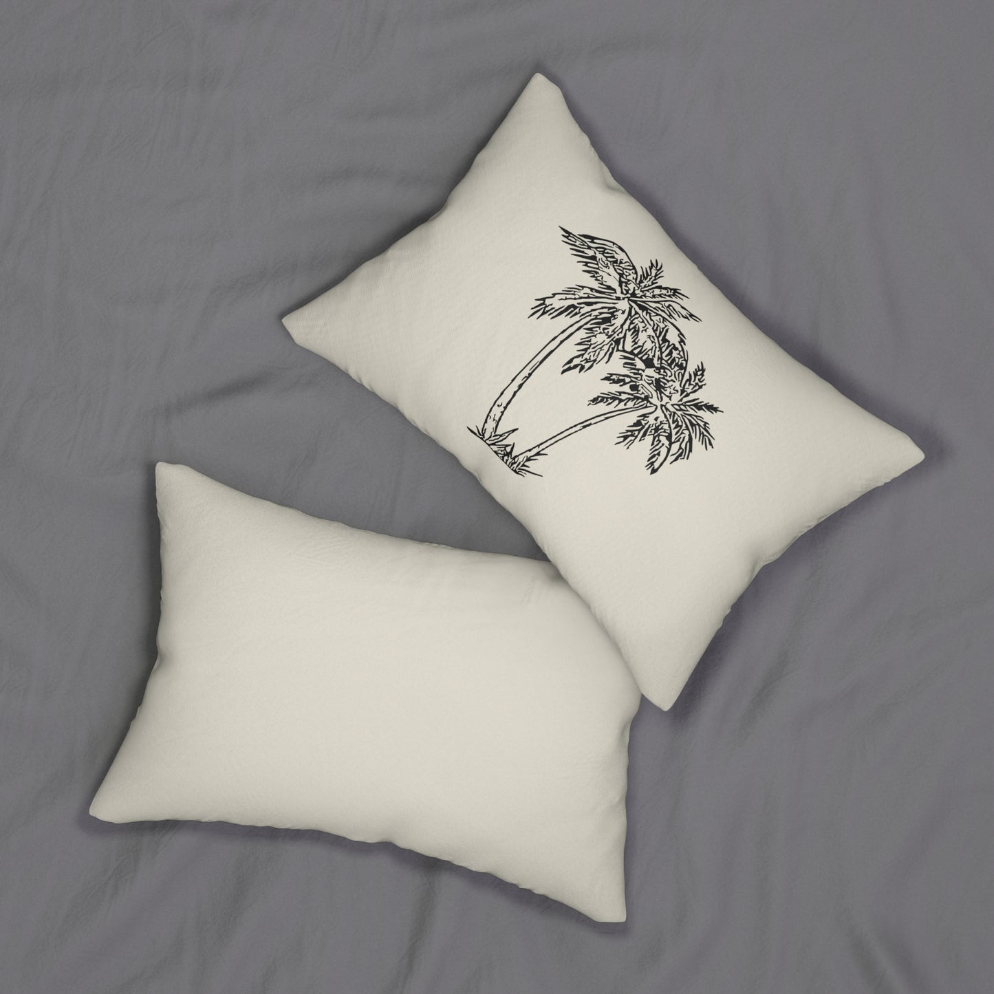 Vintage Palm Tree Coastal Minimalism Throw Pillow, Eco-Friendly, Sustainable
