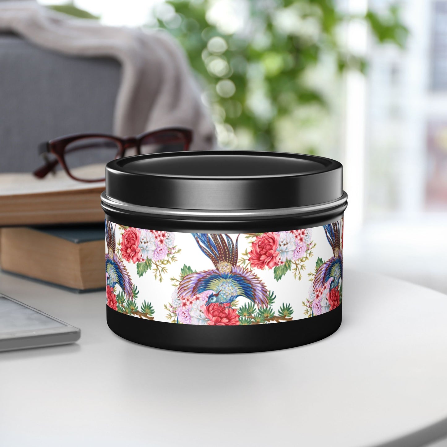 Floral Tin Candle - Aromatic Home and Travel Decor for Relaxation, Eco-Friendly, Sustainable
