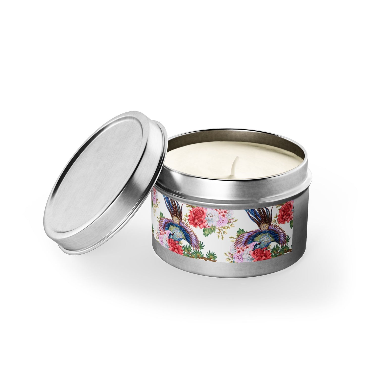 Floral Tin Candle - Aromatic Home and Travel Decor for Relaxation, Eco-Friendly, Sustainable