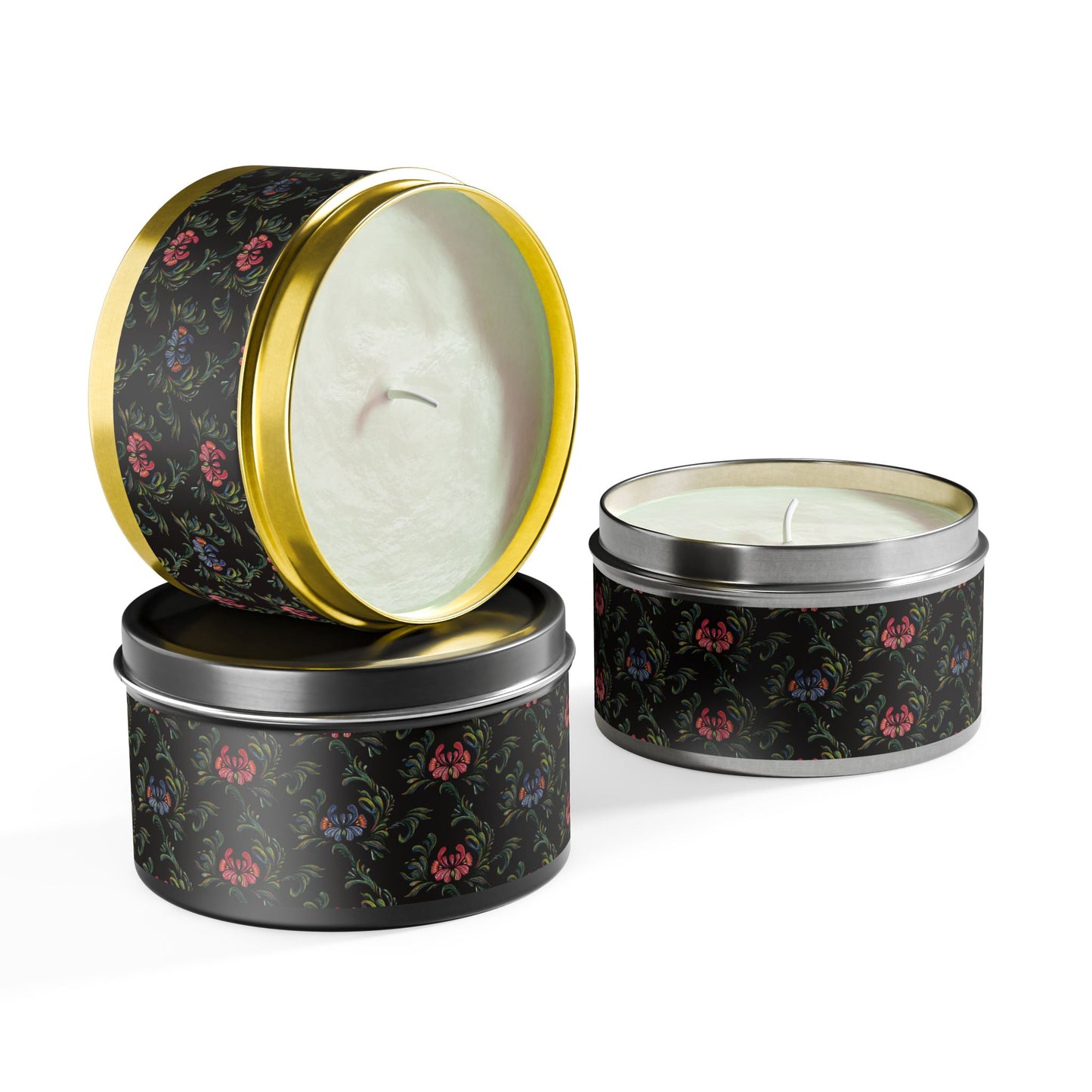 Elegant Floral Tin Candle - Aromatic Home and Travel Decor for Relaxation, Eco-Friendly, Sustainable