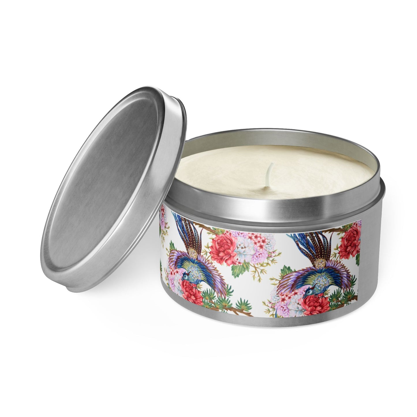 Floral Tin Candle - Aromatic Home and Travel Decor for Relaxation, Eco-Friendly, Sustainable