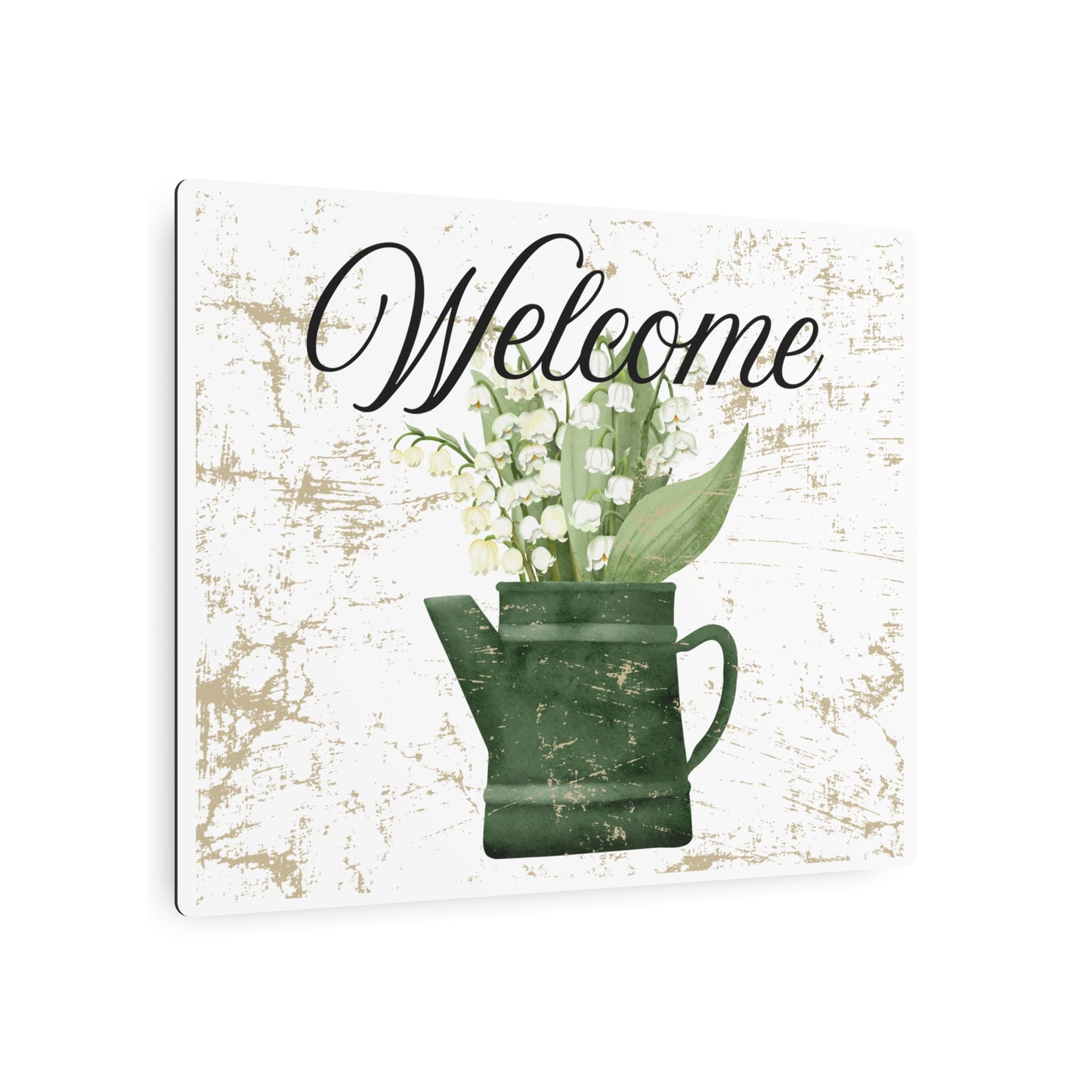 Spring Flowers Welcome Metal Front Door Sign, Rustic Home Decor, Warm Greetings, Cabins, Summer Lake Houses, Eco-Friendly, Sustainable