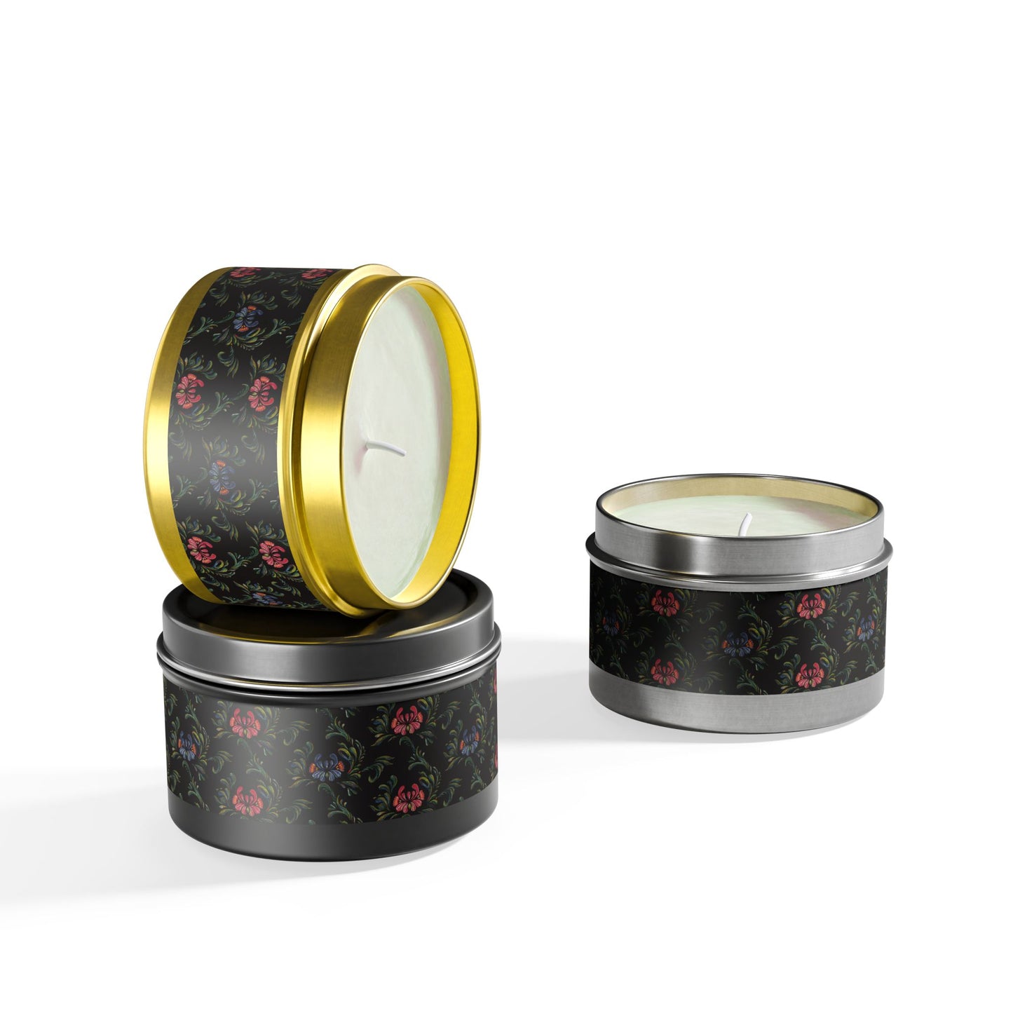 Elegant Floral Tin Candle - Aromatic Home and Travel Decor for Relaxation, Eco-Friendly, Sustainable