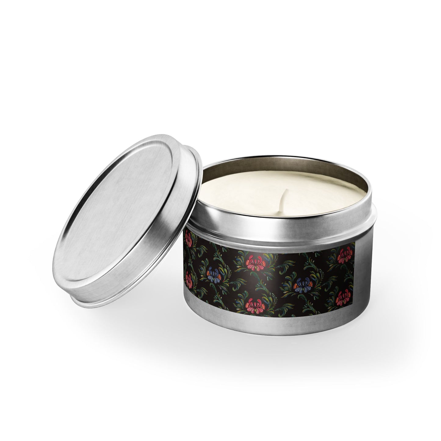 Elegant Floral Tin Candle - Aromatic Home and Travel Decor for Relaxation, Eco-Friendly, Sustainable