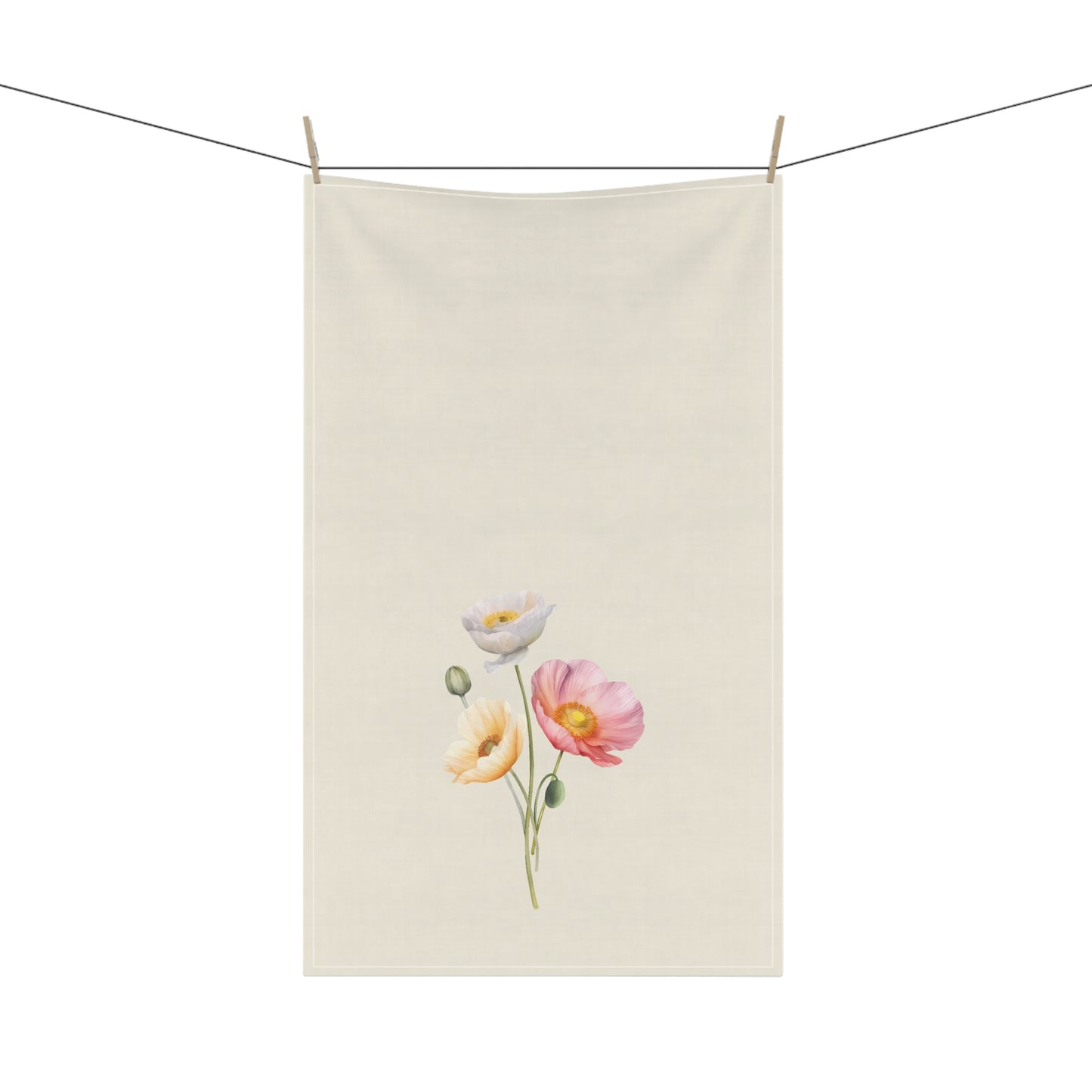 Poppy Floral Cotton Tea Towels, Flower Kitchen Towels, Farmhouse, Cottage Décor, Flour Sack Towel, Dish Towel, Eco-Friendly, Sustainable