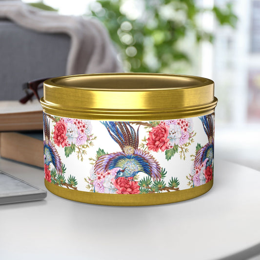 Floral Tin Candle - Aromatic Home and Travel Decor for Relaxation, Eco-Friendly, Sustainable