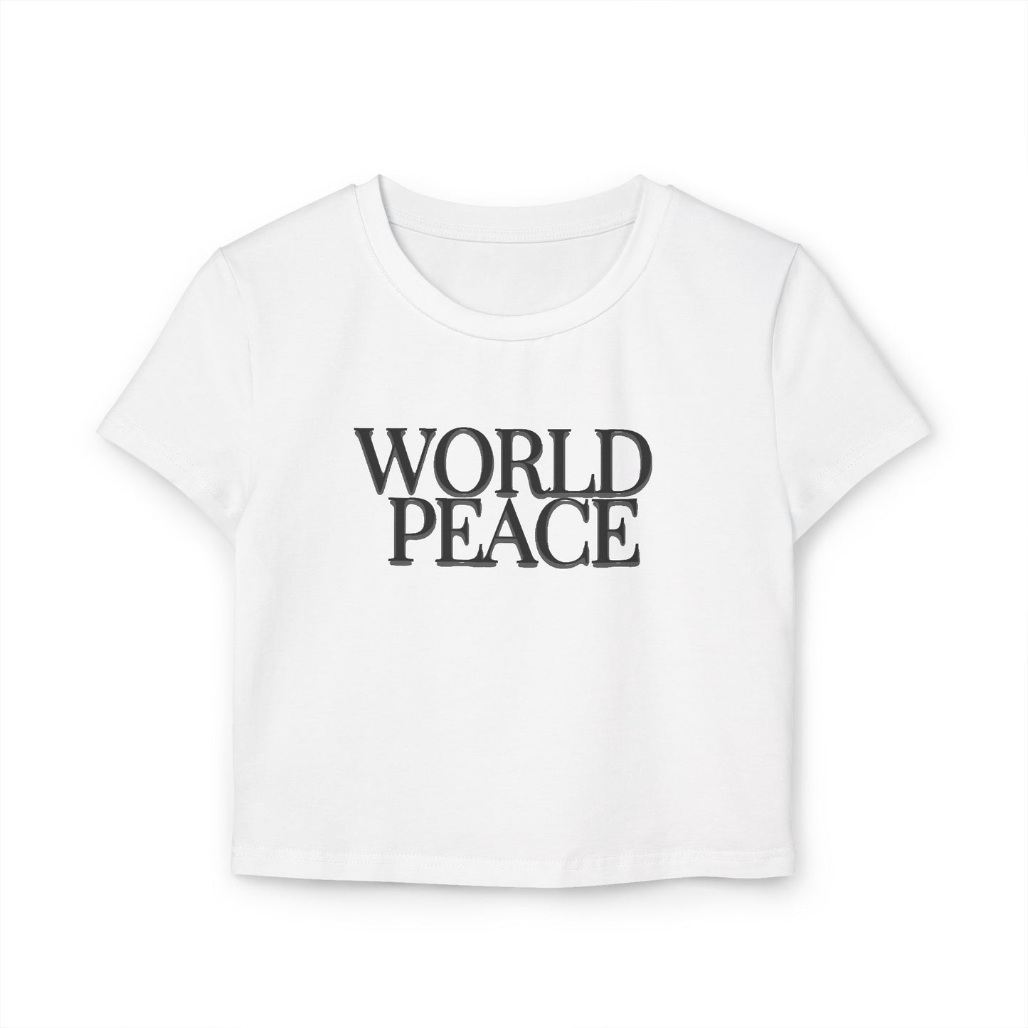 Organic Cotton World Peace Crop Top T-Shirt, Eco-Friendly, Sustainable
