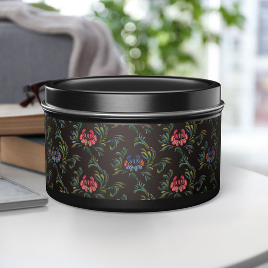 Elegant Floral Tin Candle - Aromatic Home and Travel Decor for Relaxation, Eco-Friendly, Sustainable