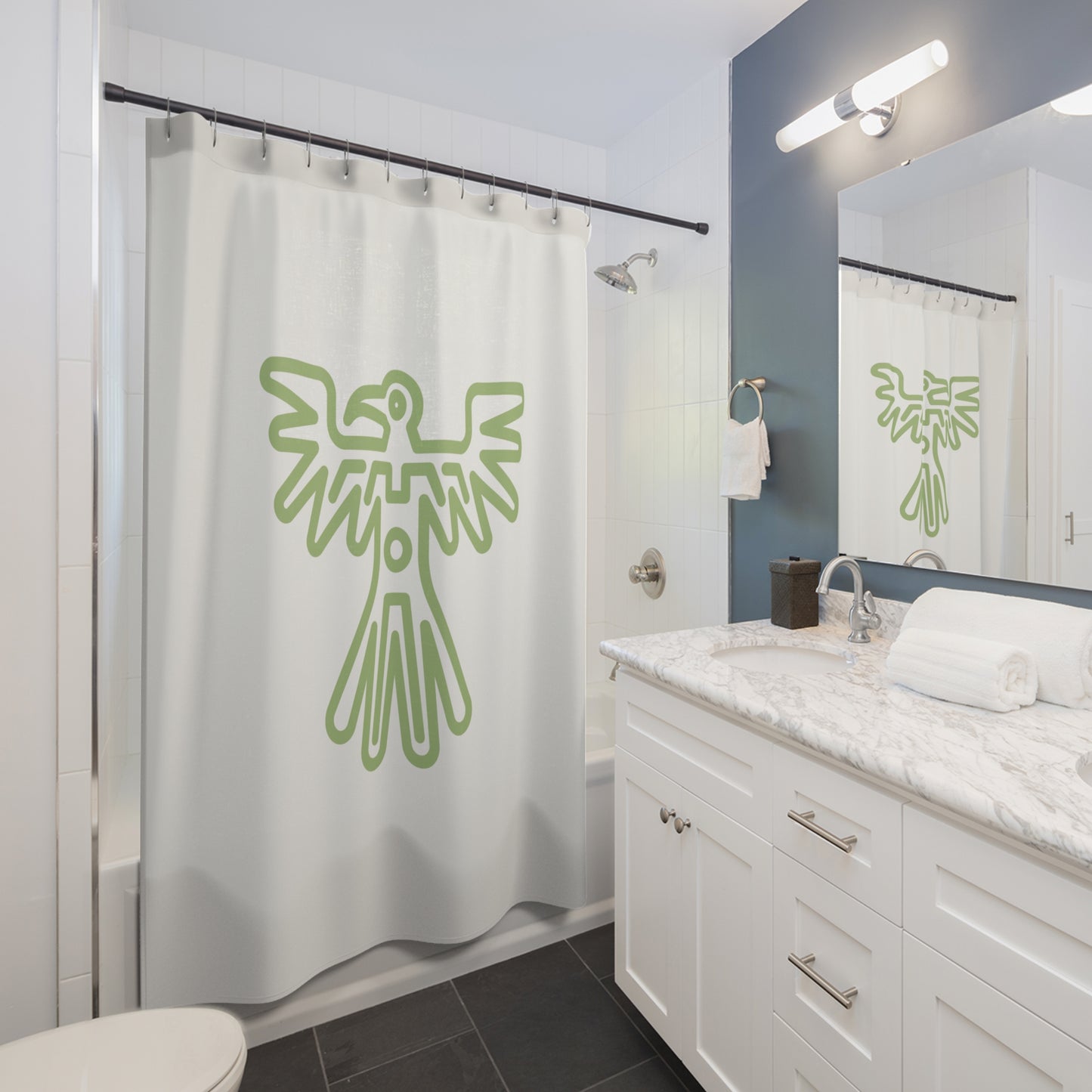 Aztec Phoenix Minimalist Shower Curtain