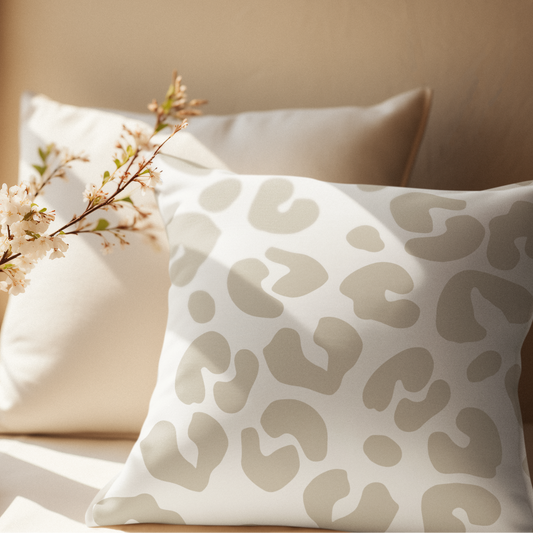 Faux Suede Cheetah Modern Minimalist Throw Pillow, Eco-Friendly, Sustainable