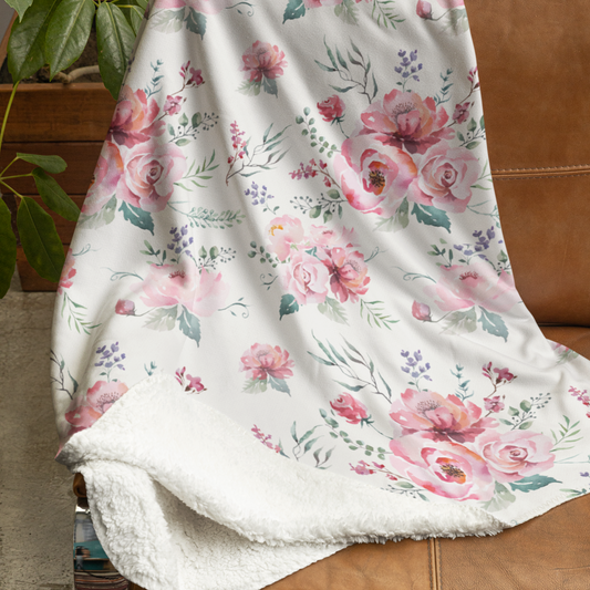 Antique Rose Plush Velveteen Throw Blanket, Medium Heavy-Weight, Eco-Friendly, Sustainable