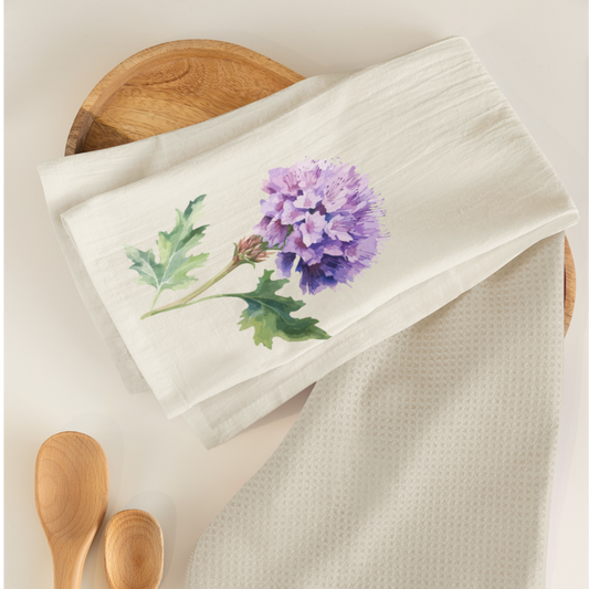 Purple Floral Cotton Tea Towels, Flower Kitchen Towels, Farmhouse, Cottage Décor, Flour Sack Towel, Dish Towel, Eco-Friendly, Sustainable