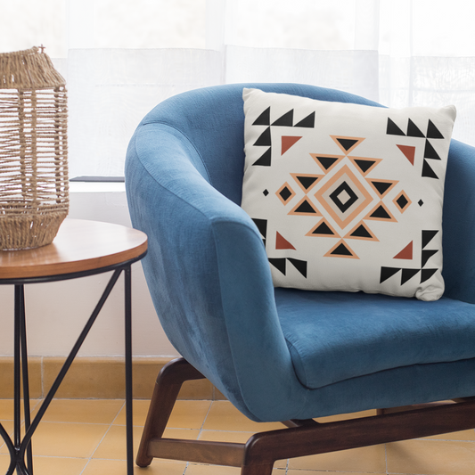 Western Throw Pillow, Native, Tribal, Southwestern Home Decor, Canvas Throw, Waterproof Pillow