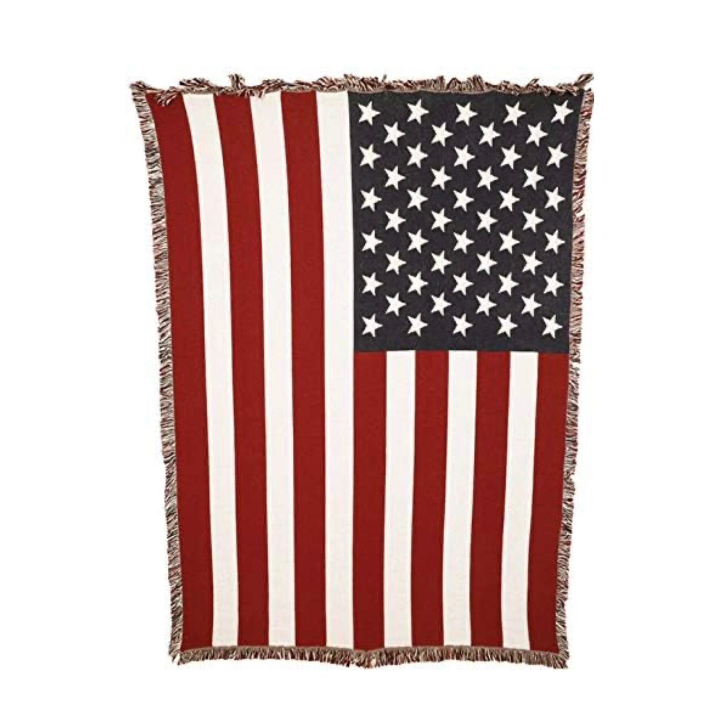 Woven Blanket Throw - Patriotic USA Flag Cozy Home Decor. Eco-Friendly, sustainable 100% cotton. Made in the USA.