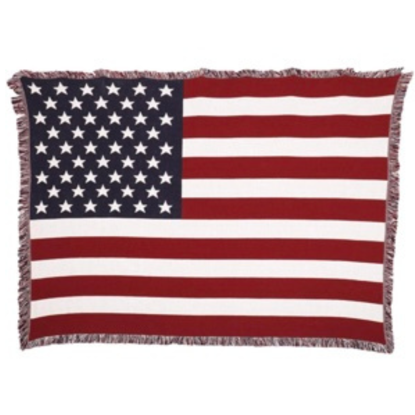 Woven Blanket Throw - Patriotic USA Flag Cozy Home Decor. Eco-Friendly, sustainable 100% cotton. Made in the USA.