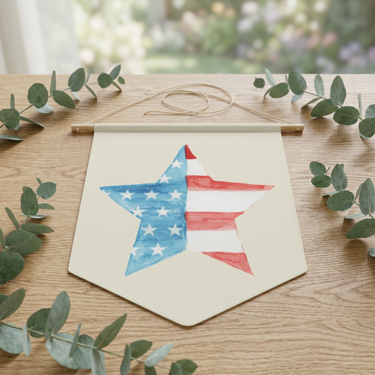 American Flag Front Door Pennant, Vintage USA Home Décor Banner