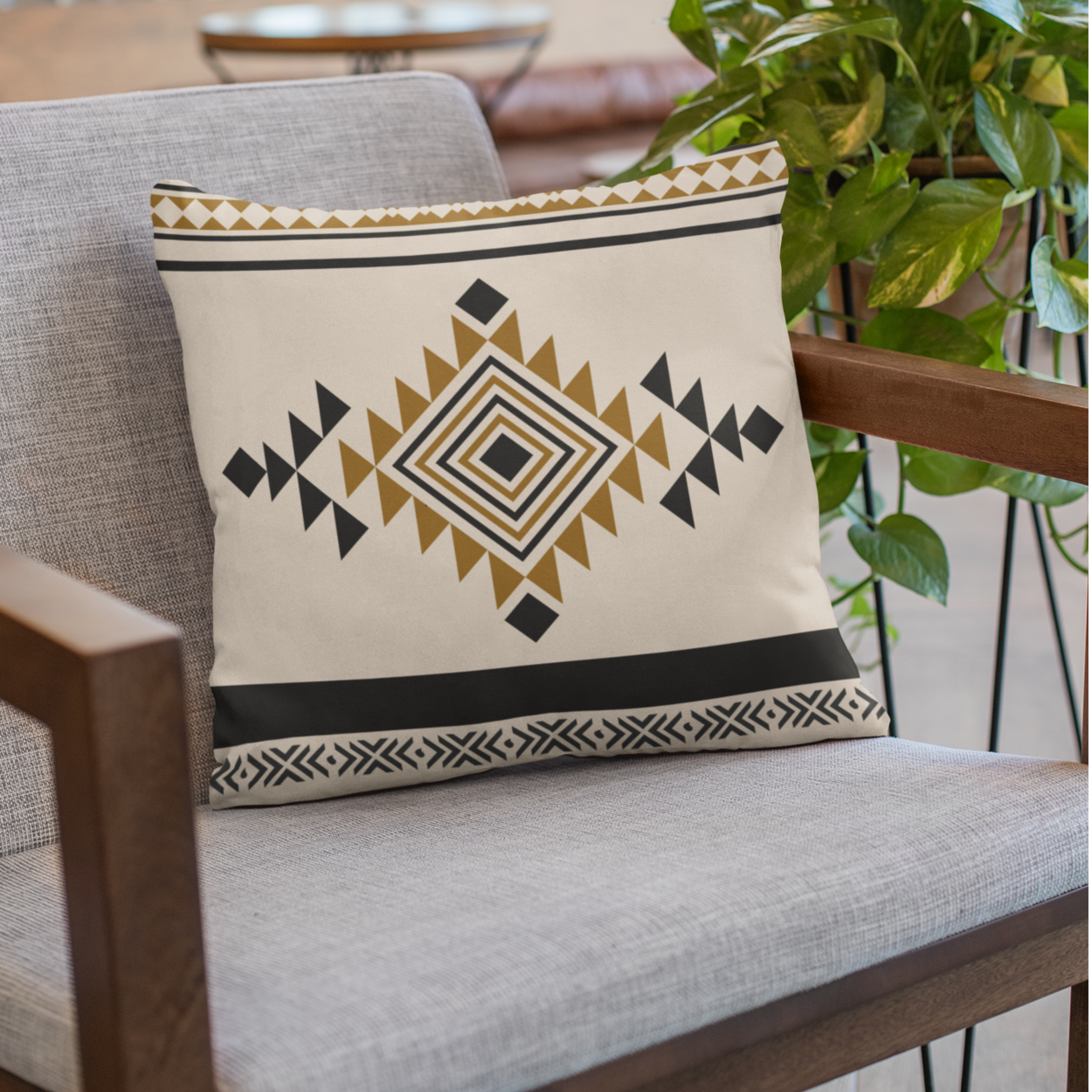 Southwestern Outdoor Pillow, Country Western Waterproof Boho Tribal Patio Throw