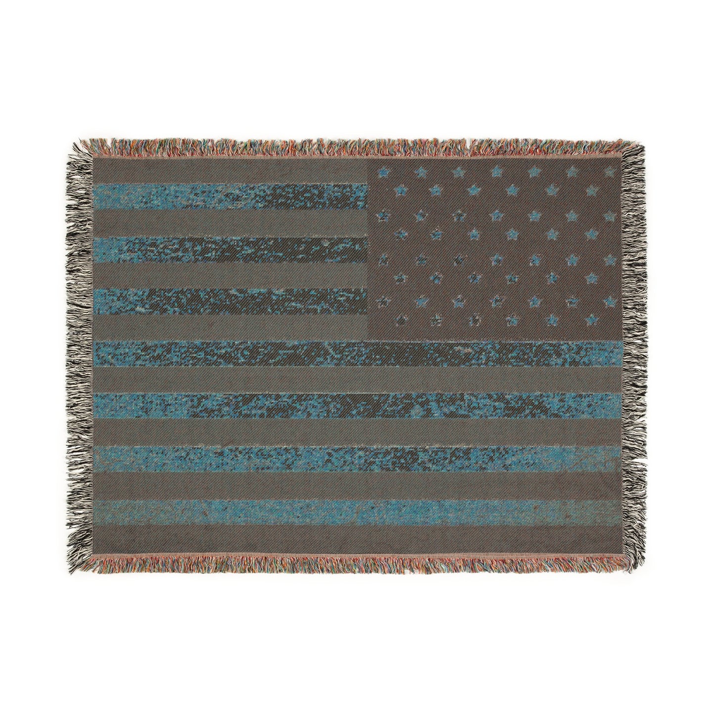 Woven Blanket Throw - Patriotic USA Flag Cozy Home Decor. Eco-Friendly, sustainable 100% cotton. Made in the USA.