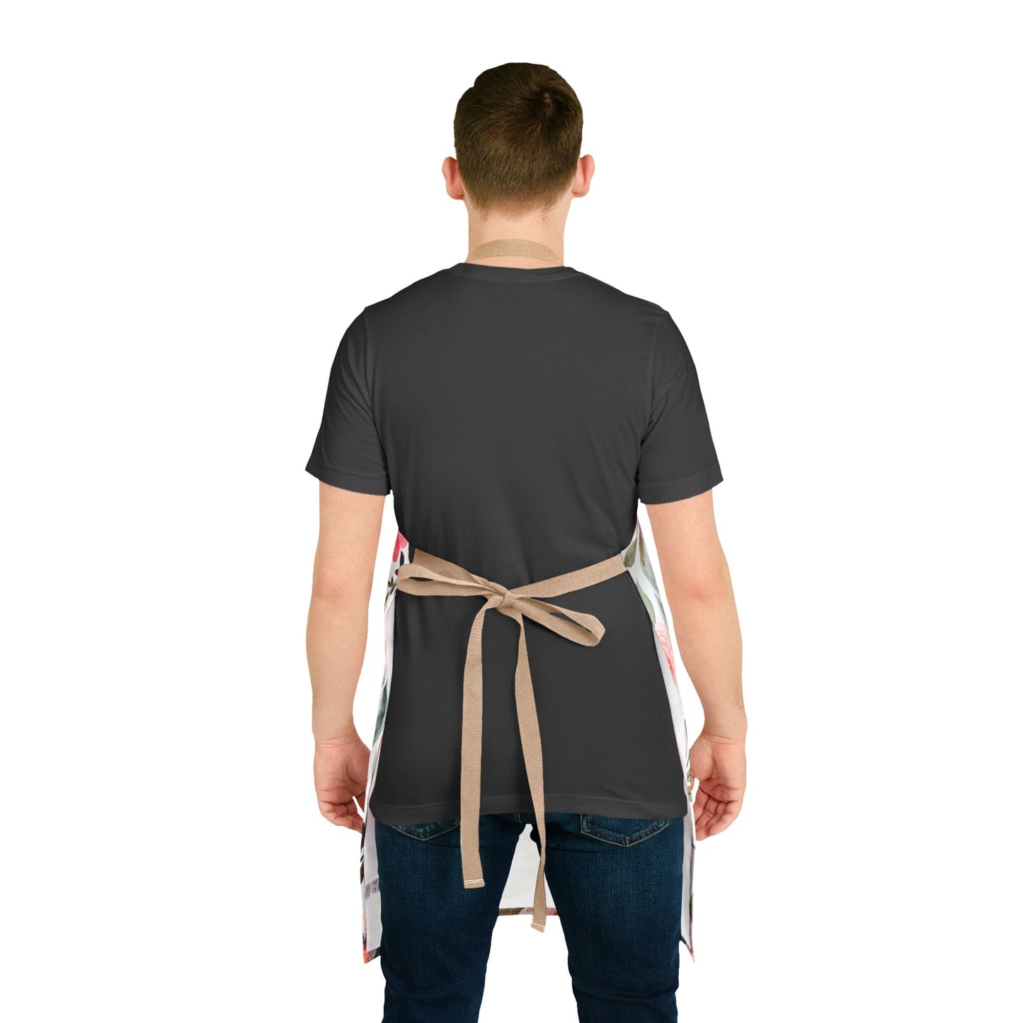 Rose Floral Kitchen Apron with Beige or Black Ties, Cooking, Baking, Crafting, Cleaning Apron, Eco-Friendly, Sustainable