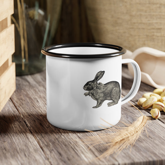 Stainless Steel Eco Mug Cup Minimalist Farmhouse Vintage Rabbit, Coffee, Tea, Eco-Friendly, Sustainable