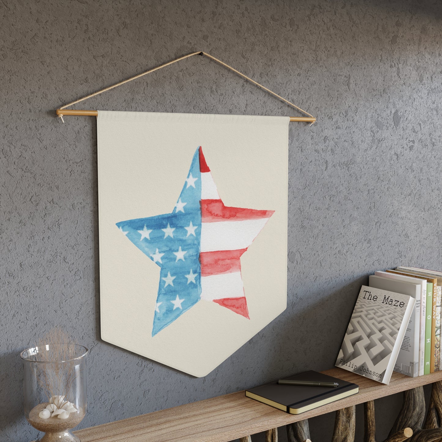 American Flag Home Decor Front Door Pennant Banner Sign, Vintage American Flag